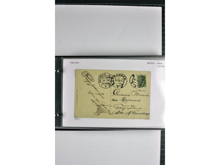 1860/1915, 55 Briefe, Karten und Ganzsachen mit kyrillischen Poststempeln aus Kurland von Bauske bis Jakobstadt