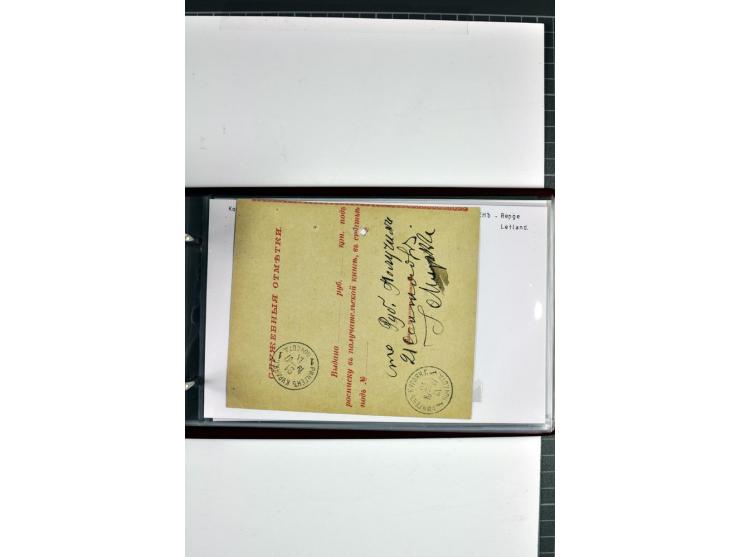 1860/1915, 55 Briefe, Karten und Ganzsachen mit kyrillischen Poststempeln aus Kurland von Bauske bis Jakobstadt