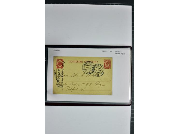 1860/1915, 55 Briefe, Karten und Ganzsachen mit kyrillischen Poststempeln aus Kurland von Bauske bis Jakobstadt