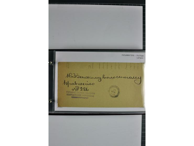 1860/1915, 55 Briefe, Karten und Ganzsachen mit kyrillischen Poststempeln aus Kurland von Bauske bis Jakobstadt