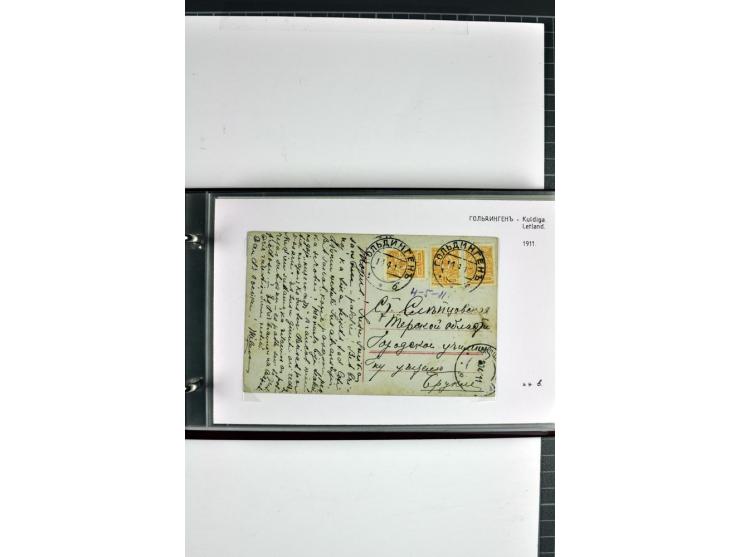 1860/1915, 55 Briefe, Karten und Ganzsachen mit kyrillischen Poststempeln aus Kurland von Bauske bis Jakobstadt