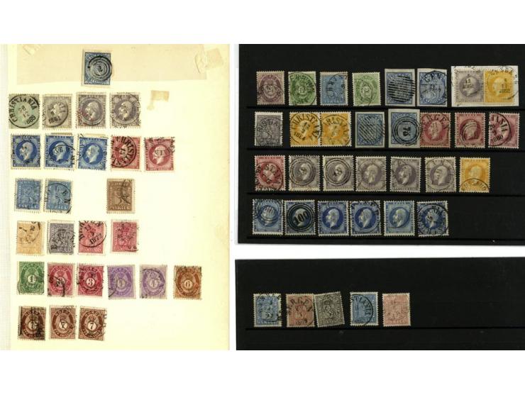1855/1910, gestempelte Partie, dabei Mi.-Nr. 1 (5), 2 (2 + Paar), 38 etc., dabei viele Kabinettstücke