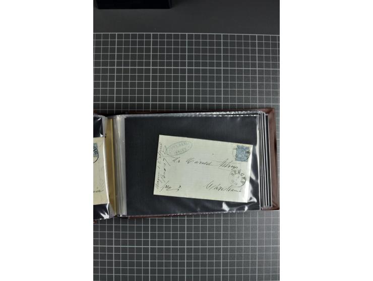 1849/1920, Partie von 21 Briefen (5 markenlos), dabei Mi.-Nr. 13+14+15 auf Brief nach Frankreich und 14+15+18 auf Brief nach 