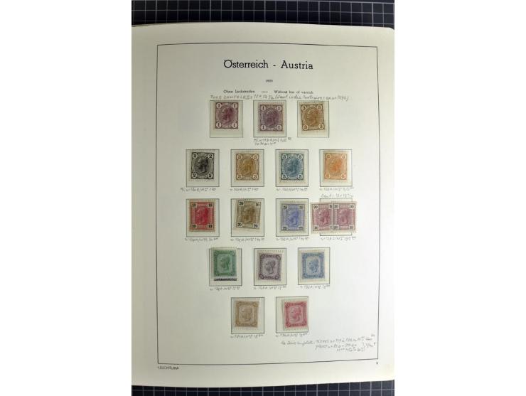 1850/1985 (ca.), postfrische, ungebrauchte und gestempelte Sammlung , gut besetzt mit u.a. Dollfuß und Blitz/Maske, teils etw