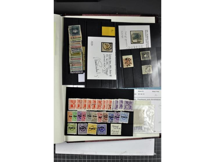 1850/1937, gestempelte Sammlung mit u.a. Mi.-Nr. 1 (7), 2 (3), 161-77, 555, 556, 558 etc., dazu Porto und Gebiete