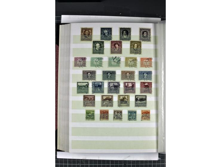 1850/1937, gestempelte Sammlung mit u.a. Mi.-Nr. 1 (7), 2 (3), 161-77, 555, 556, 558 etc., dazu Porto und Gebiete
