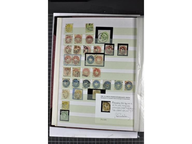 1850/1937, gestempelte Sammlung mit u.a. Mi.-Nr. 1 (7), 2 (3), 161-77, 555, 556, 558 etc., dazu Porto und Gebiete