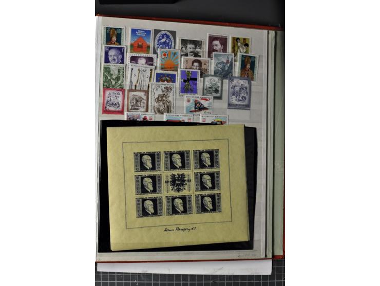 1945/74, postfrische Sammlung, in den Hauptnr. kpl. mit Renner-Blocks