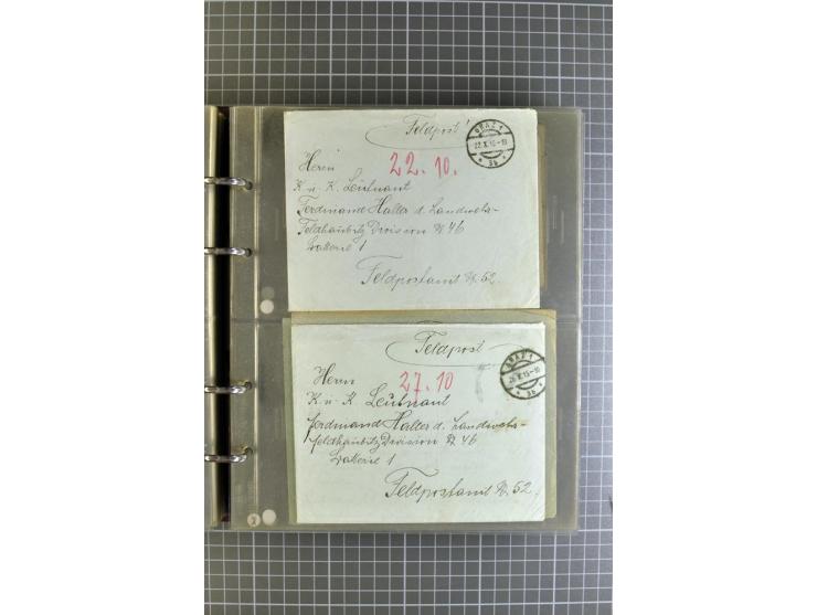 1914/18, großartige Sammlung von über 8000 Feldpostbriefen und -karten, dabei gute Stempel wie Feldpost Nr. 7, 82, 1058, 1060