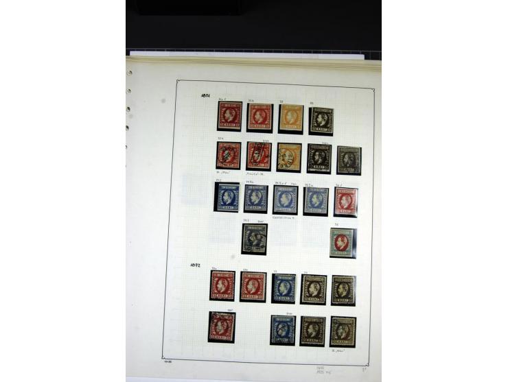1858/1911, ungebrauchte und gestempelte Sammlung inkl. Portomarken auf alten Albenblättern, dabei bessere Werte, Papiersorten