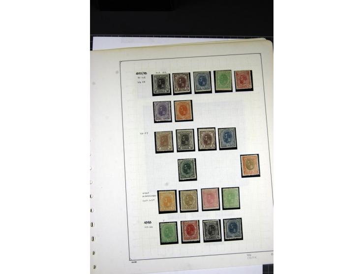 1858/1911, ungebrauchte und gestempelte Sammlung inkl. Portomarken auf alten Albenblättern, dabei bessere Werte, Papiersorten