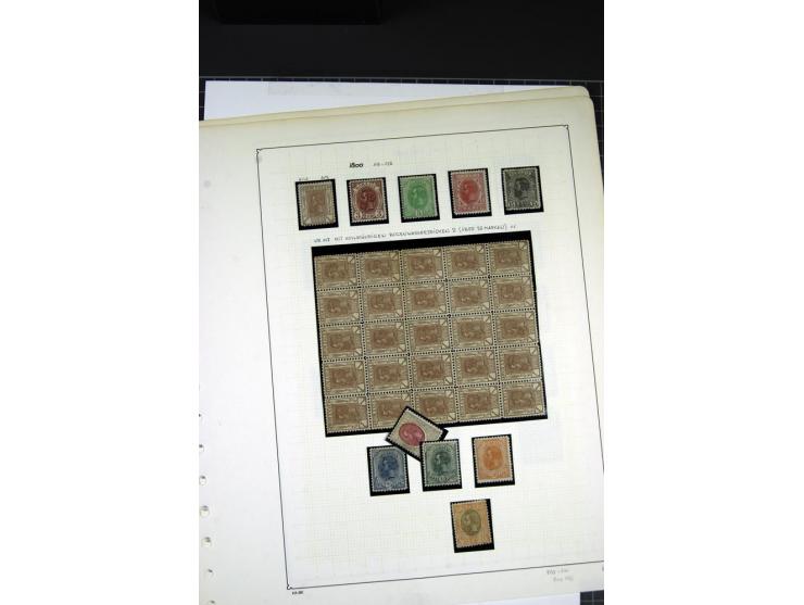 1858/1911, ungebrauchte und gestempelte Sammlung inkl. Portomarken auf alten Albenblättern, dabei bessere Werte, Papiersorten