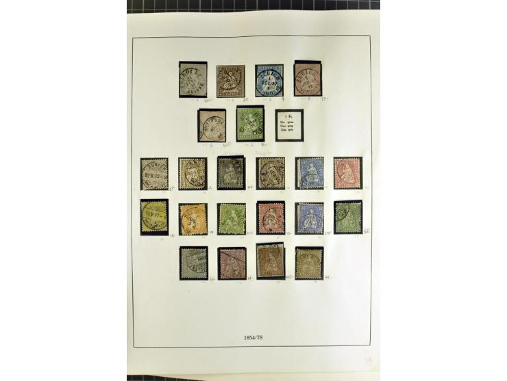 1843/1976, postfrische, ungebrauchte und gestempelte Sammlung mit u.a. Zürich Mi.-Nr. 2II (Attest), Bundespost Mi.-Nr. 4, 5I,