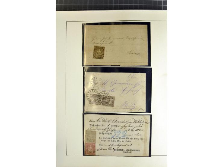 1843/1976, postfrische, ungebrauchte und gestempelte Sammlung mit u.a. Zürich Mi.-Nr. 2II (Attest), Bundespost Mi.-Nr. 4, 5I,