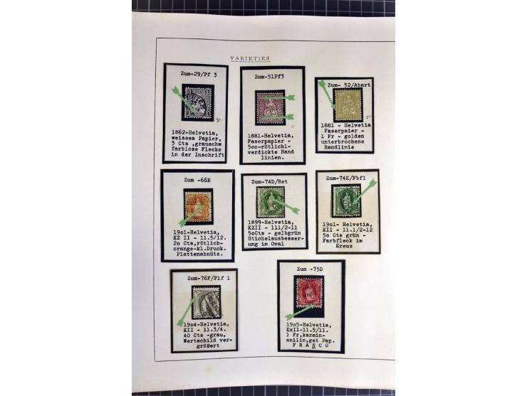 1843/1976, postfrische, ungebrauchte und gestempelte Sammlung mit u.a. Zürich Mi.-Nr. 2II (Attest), Bundespost Mi.-Nr. 4, 5I,