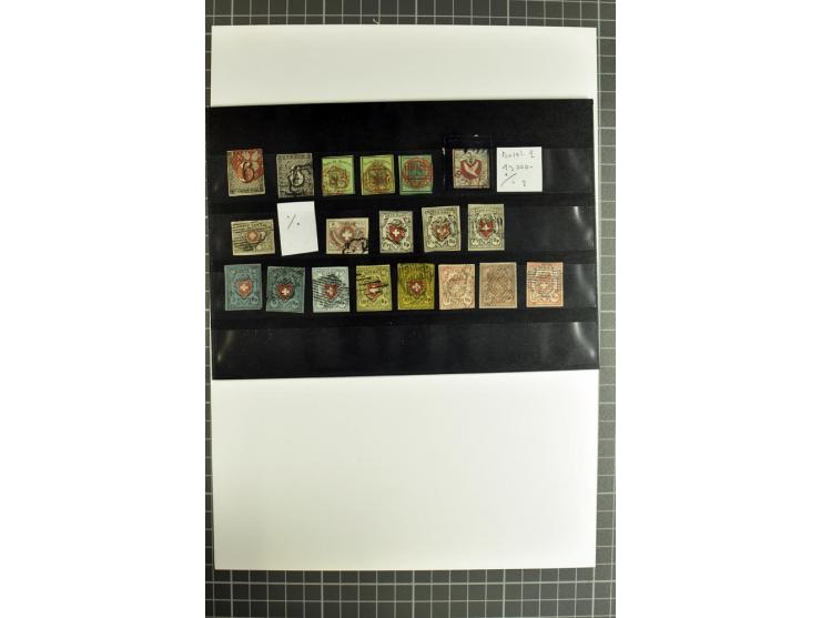 1843/1976, postfrische, ungebrauchte und gestempelte Sammlung mit u.a. Zürich Mi.-Nr. 2II (Attest), Bundespost Mi.-Nr. 4, 5I,