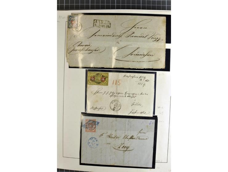 1843/1976, postfrische, ungebrauchte und gestempelte Sammlung mit u.a. Zürich Mi.-Nr. 2II (Attest), Bundespost Mi.-Nr. 4, 5I,