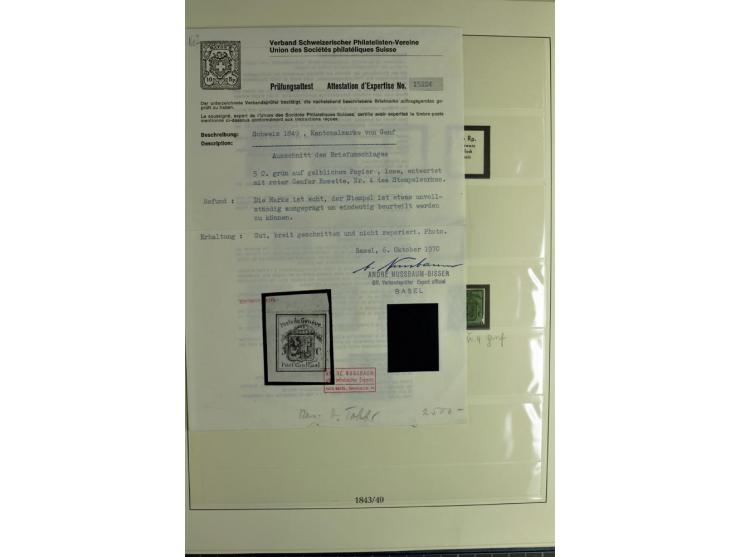 1845/2011, postfrische, ungebrauchte und gestempelte Sammlung mit u.a. Basel Mi.-Nr. 1 (Altsignaturen), Bundespost Mi.-Nr. 42