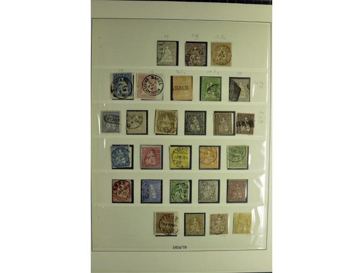 1845/2011, postfrische, ungebrauchte und gestempelte Sammlung mit u.a. Basel Mi.-Nr. 1 (Altsignaturen), Bundespost Mi.-Nr. 42