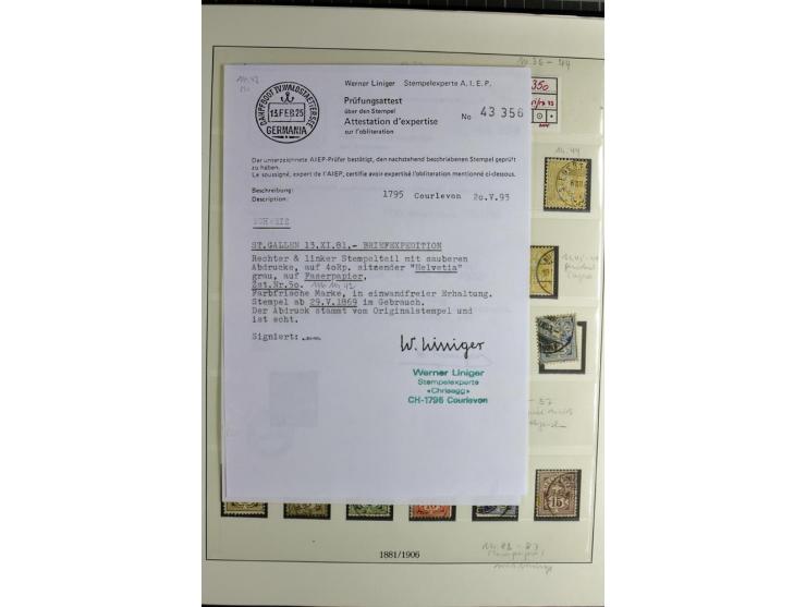 1845/2011, postfrische, ungebrauchte und gestempelte Sammlung mit u.a. Basel Mi.-Nr. 1 (Altsignaturen), Bundespost Mi.-Nr. 42