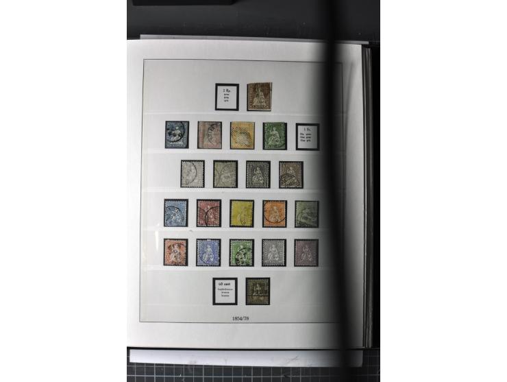 1854/1986, postfrische, ungebrauchte und gestempelte Sammlung in 3 Lindner-T-Alben