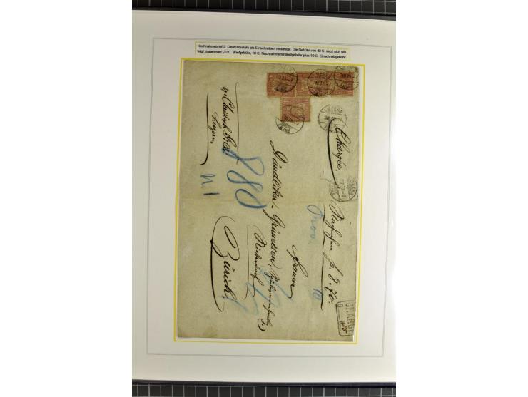 1862/81, Stehende Helvetia, Portostufen-Sammlung mit Briefen, Karten und Ganzsachen, dabei Mi.-Nr. 16+23 (Attest Renggli), 40