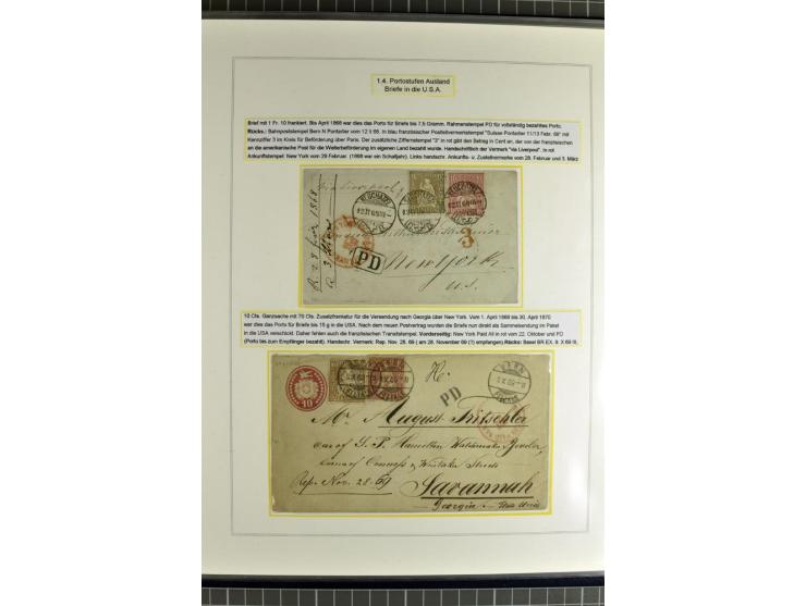 1862/81, Stehende Helvetia, Portostufen-Sammlung mit Briefen, Karten und Ganzsachen, dabei Mi.-Nr. 16+23 (Attest Renggli), 40