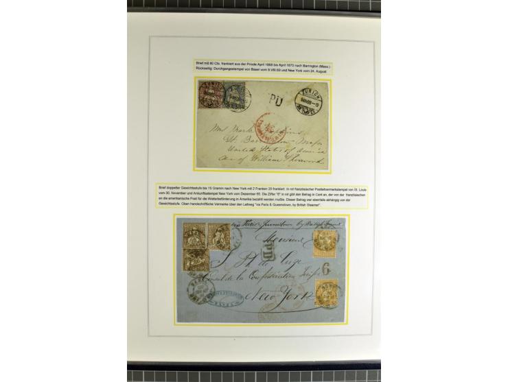 1862/81, Stehende Helvetia, Portostufen-Sammlung mit Briefen, Karten und Ganzsachen, dabei Mi.-Nr. 16+23 (Attest Renggli), 40