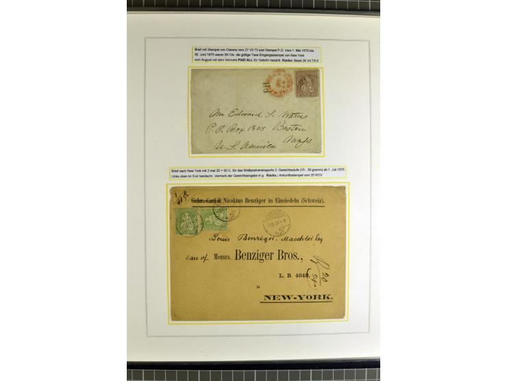 1862/81, Stehende Helvetia, Portostufen-Sammlung mit Briefen, Karten und Ganzsachen, dabei Mi.-Nr. 16+23 (Attest Renggli), 40