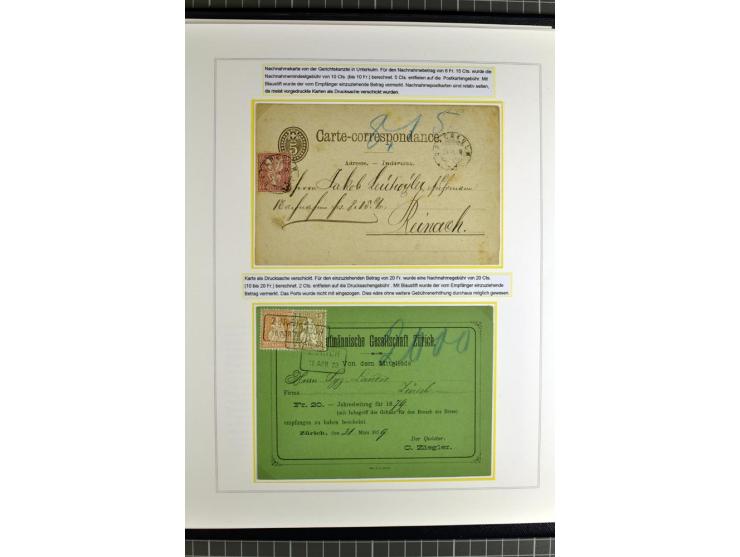 1862/81, Stehende Helvetia, Portostufen-Sammlung mit Briefen, Karten und Ganzsachen, dabei Mi.-Nr. 16+23 (Attest Renggli), 40