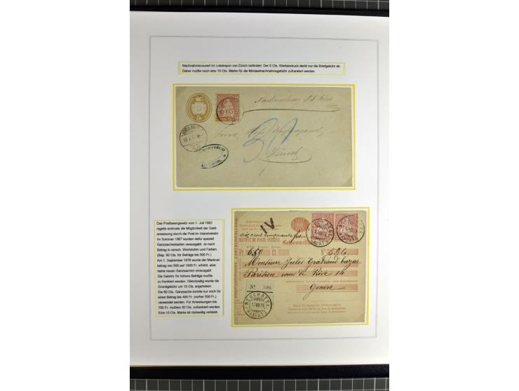 1862/81, Stehende Helvetia, Portostufen-Sammlung mit Briefen, Karten und Ganzsachen, dabei Mi.-Nr. 16+23 (Attest Renggli), 40