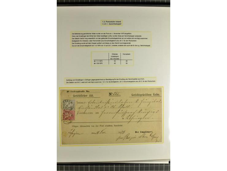 1862/81, Stehende Helvetia, Portostufen-Sammlung mit Briefen, Karten und Ganzsachen, dabei Mi.-Nr. 16+23 (Attest Renggli), 40