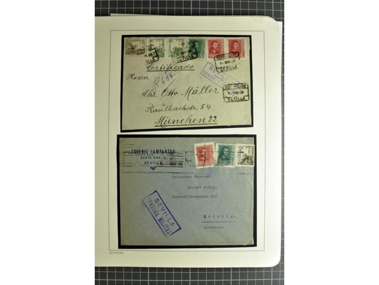1866/1945, interessante 6bändige Sammlung mit vielen Lokalausgaben, dabei sehr viele Briefe mit viel Zensurpost, außerdem Blo