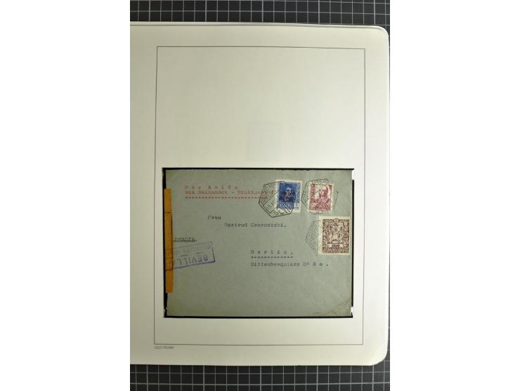 1866/1945, interessante 6bändige Sammlung mit vielen Lokalausgaben, dabei sehr viele Briefe mit viel Zensurpost, außerdem Blo