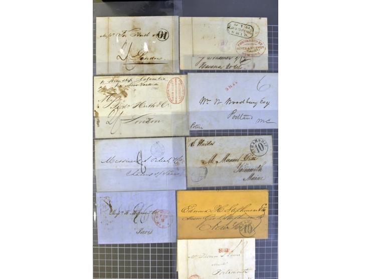 1830/70 (ca.) rund 220 markenlose Briefe, dabei Forwarding-Stempel, Taxstempel und -vermerke etc.