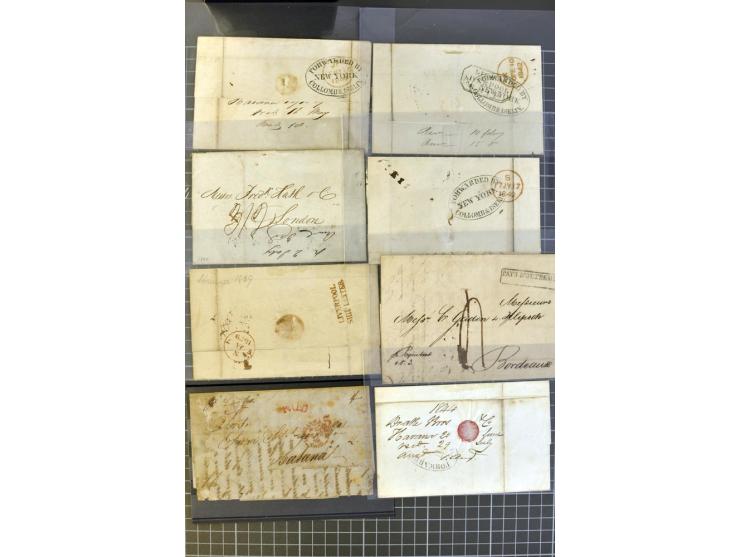 1830/70 (ca.) rund 220 markenlose Briefe, dabei Forwarding-Stempel, Taxstempel und -vermerke etc.