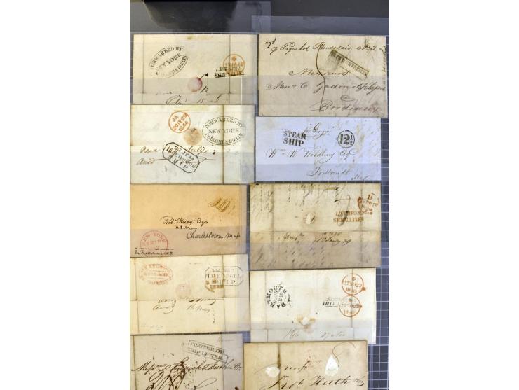 1830/70 (ca.) rund 220 markenlose Briefe, dabei Forwarding-Stempel, Taxstempel und -vermerke etc.