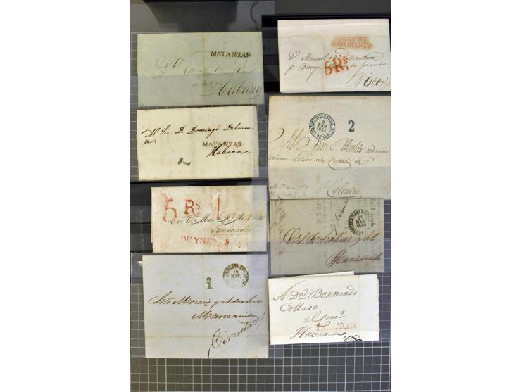 1830/70 (ca.) rund 220 markenlose Briefe, dabei Forwarding-Stempel, Taxstempel und -vermerke etc.