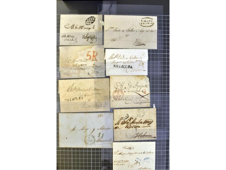 1830/70 (ca.) rund 220 markenlose Briefe, dabei Forwarding-Stempel, Taxstempel und -vermerke etc.