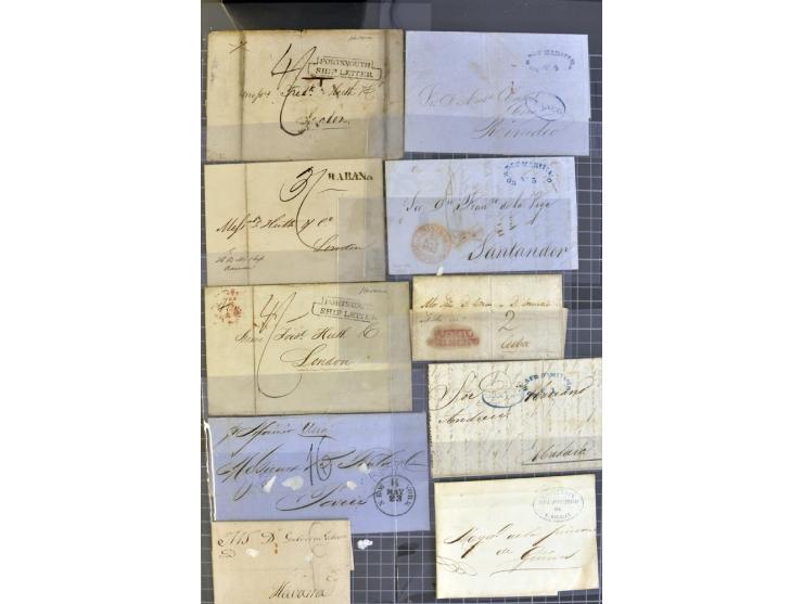 1830/70 (ca.) rund 220 markenlose Briefe, dabei Forwarding-Stempel, Taxstempel und -vermerke etc.