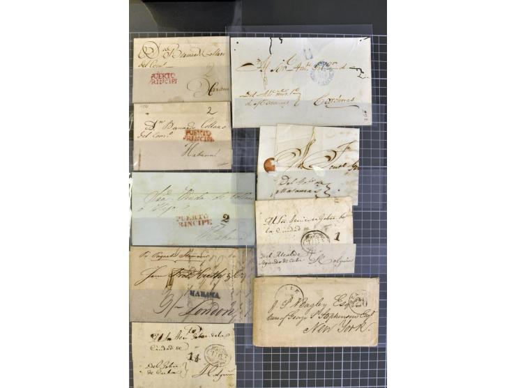 1830/70 (ca.) rund 220 markenlose Briefe, dabei Forwarding-Stempel, Taxstempel und -vermerke etc.
