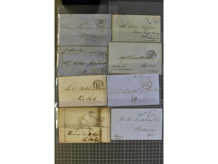 1830/70 (ca.) rund 220 markenlose Briefe, dabei Forwarding-Stempel, Taxstempel und -vermerke etc.