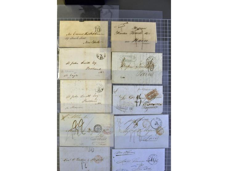 1830/70 (ca.) rund 220 markenlose Briefe, dabei Forwarding-Stempel, Taxstempel und -vermerke etc.