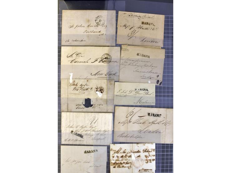 1830/70 (ca.) rund 220 markenlose Briefe, dabei Forwarding-Stempel, Taxstempel und -vermerke etc.