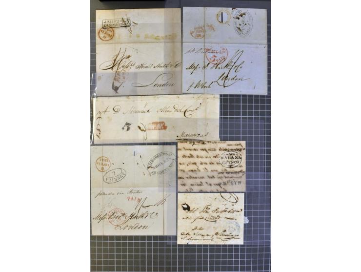 1830/70 (ca.) rund 220 markenlose Briefe, dabei Forwarding-Stempel, Taxstempel und -vermerke etc.