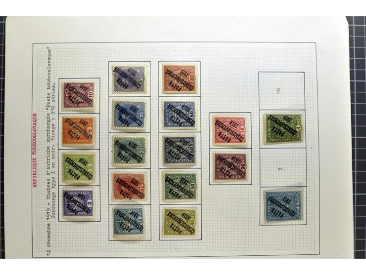  1918/86, ungebrauchte und gestempelte Sammlung mit lokalen Revolutionsausgaben, VZOREC auf Hradschin, Portoprovisiorien, Pro