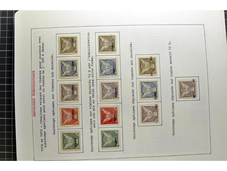  1918/86, ungebrauchte und gestempelte Sammlung mit lokalen Revolutionsausgaben, VZOREC auf Hradschin, Portoprovisiorien, Pro