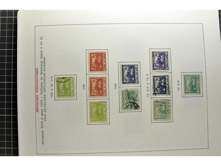  1918/86, ungebrauchte und gestempelte Sammlung mit lokalen Revolutionsausgaben, VZOREC auf Hradschin, Portoprovisiorien, Pro