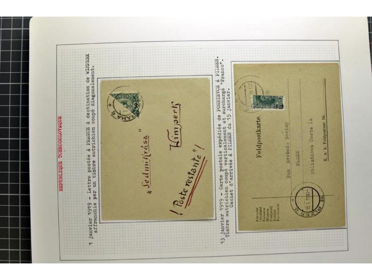  1918/86, ungebrauchte und gestempelte Sammlung mit lokalen Revolutionsausgaben, VZOREC auf Hradschin, Portoprovisiorien, Pro