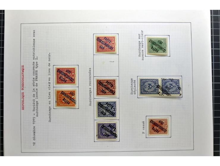  1918/86, ungebrauchte und gestempelte Sammlung mit lokalen Revolutionsausgaben, VZOREC auf Hradschin, Portoprovisiorien, Pro
